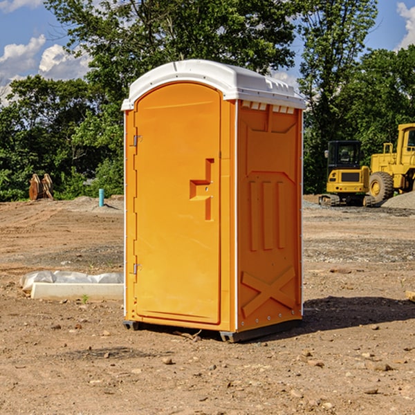 how often are the portable restrooms cleaned and serviced during a rental period in Rio Communities NM